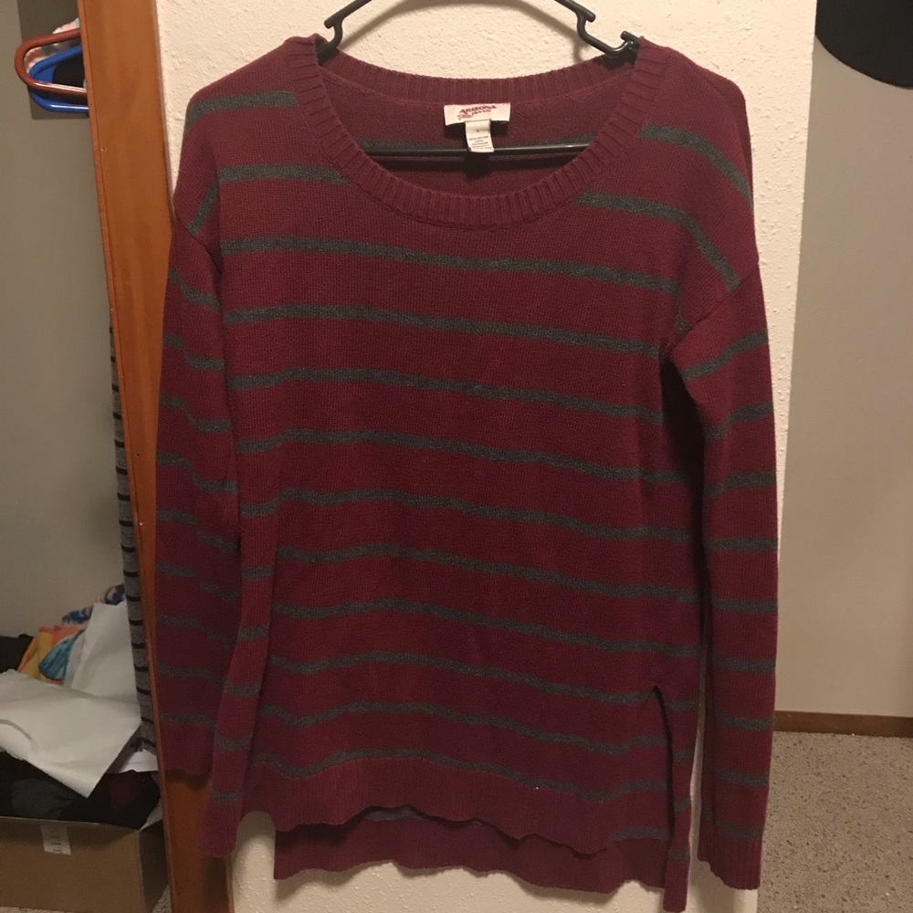 Maroon and gray sweater